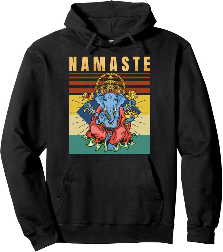 Yoga - Ganesha - Spiritual Meditation - Namaste - Retro - Pullover Hoodie