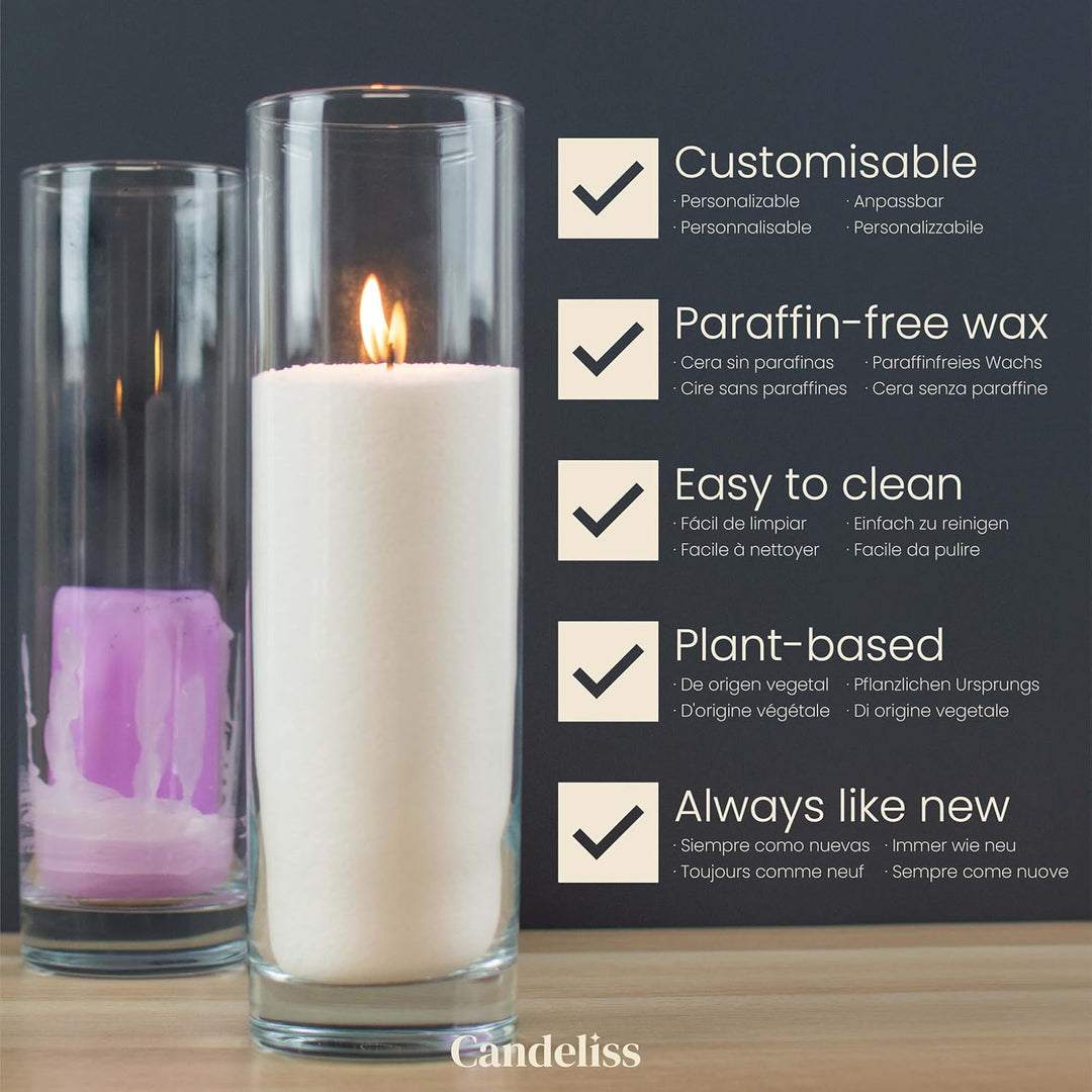CANDELISS Kerzensand mit Docht Set in luxuriöser Metalldose. Kerzen sand perlenkerzen Pearled candle