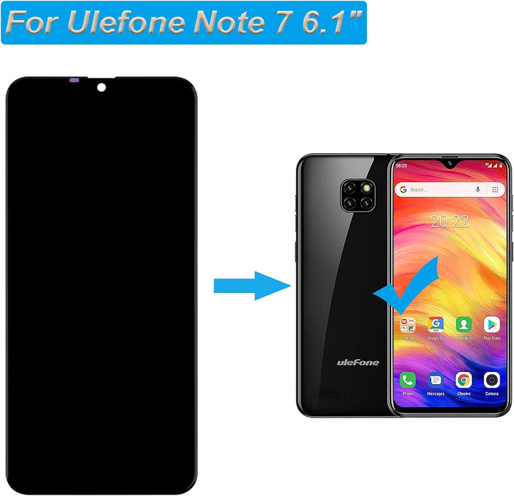 E-YIIVIIL Neuer Ersatz Display Kompatibel mit Ulefone Note 7 6.1" LCD Display Touch Screen Assembly