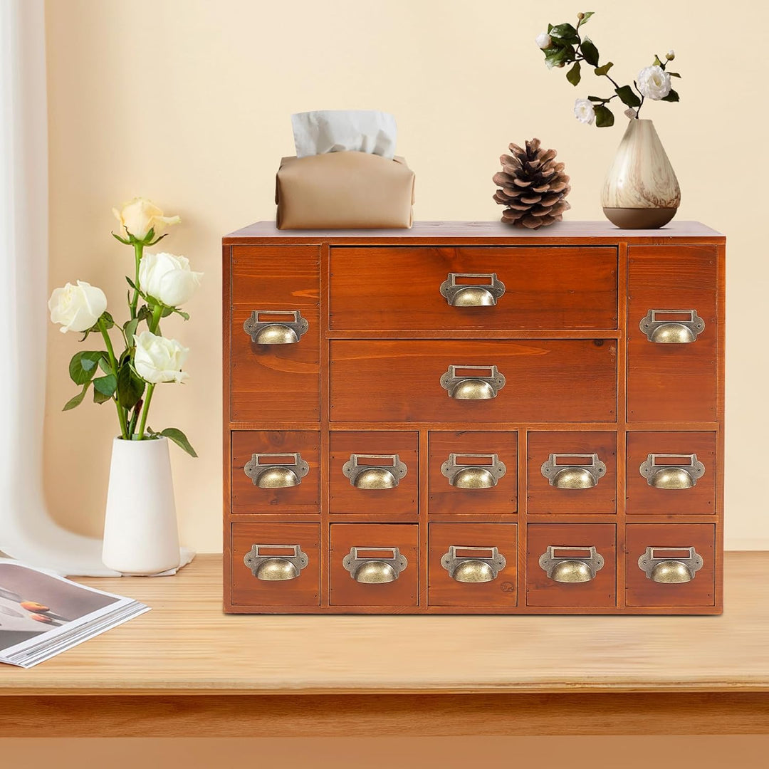 Schubladenschrank, Schreibtisch Organizer mit 14 Schubladen, Schubladenbox aus Holz, Mini Kommode fü