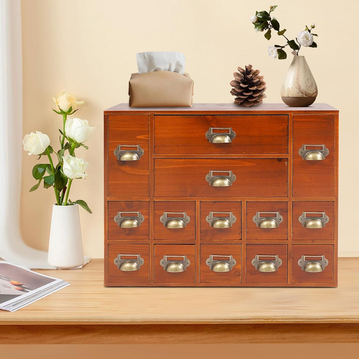 Schubladenschrank, Schreibtisch Organizer mit 14 Schubladen, Schubladenbox aus Holz, Mini Kommode fü