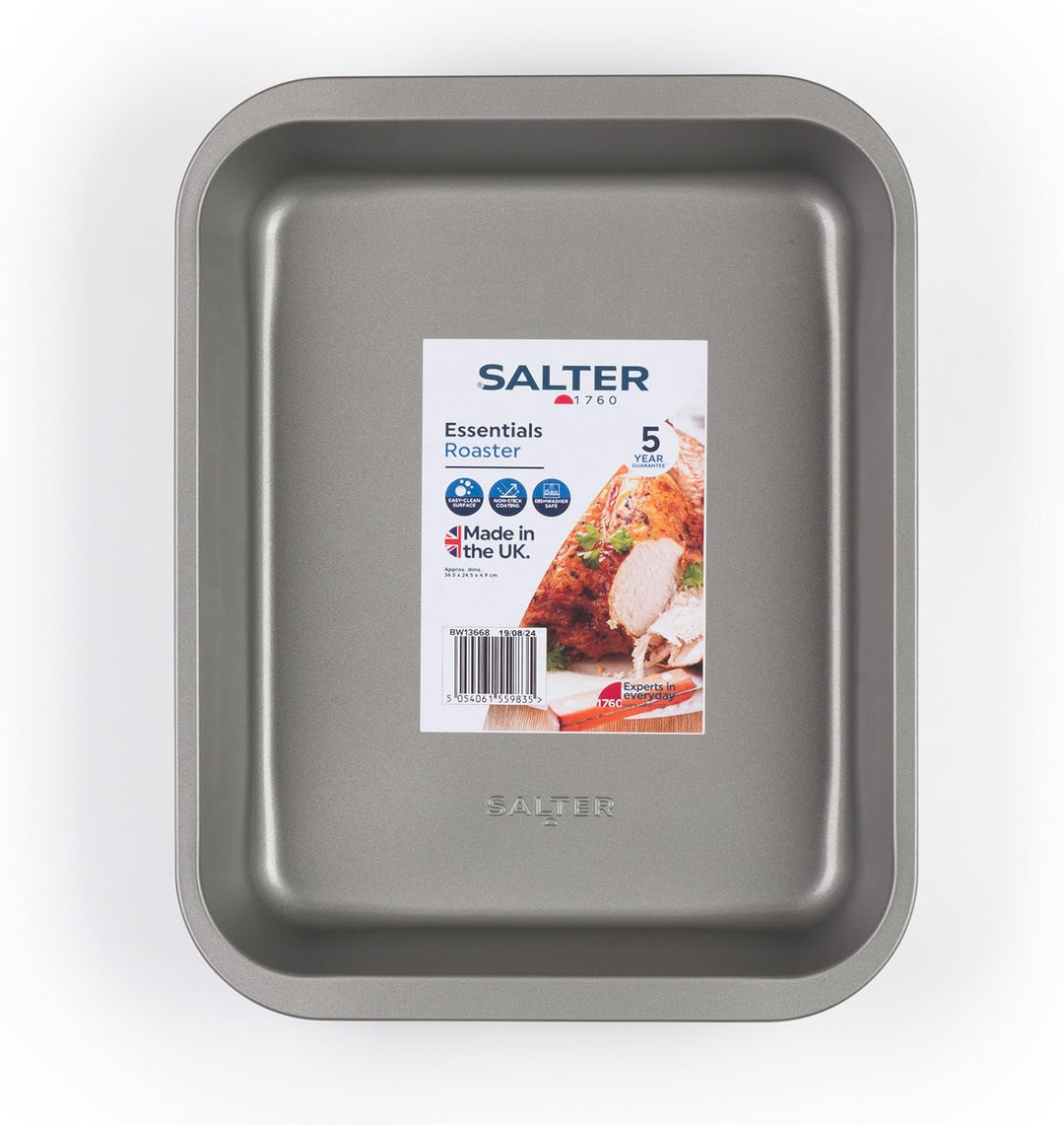Salter Essentials 36 cm Bräter – Antihaft rechteckiges Ofenblech, spülmaschinenfest, leicht zu reini