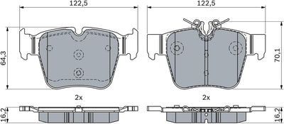 Bremsbeläge Hinten von Bosch (0 986 424 334) Bremsbelagsatz Bremsanlage Scheibenbremsbelagsatz, Sche