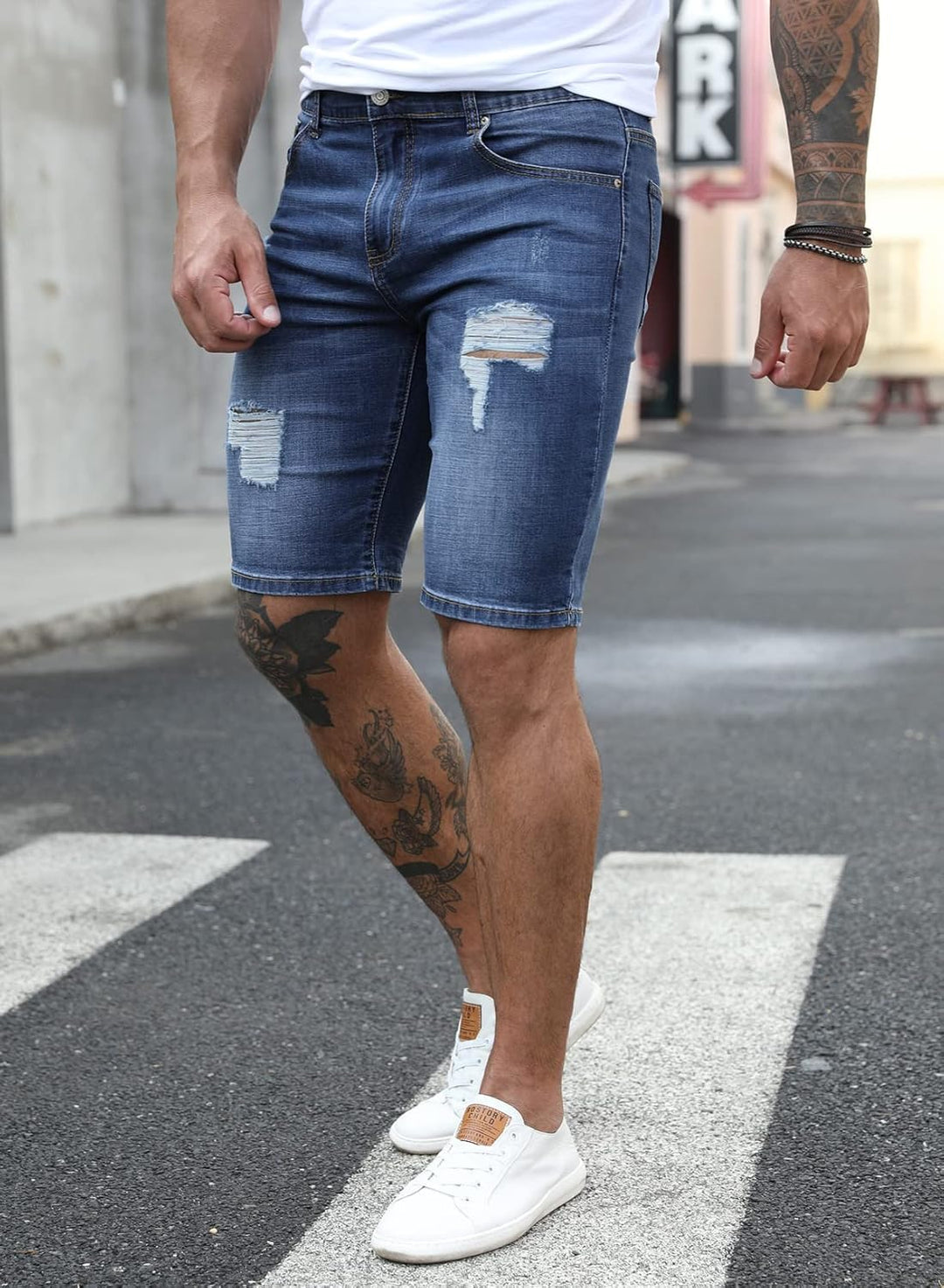 Meilicloth Jeans Shorts Kurze Herren Shorts Sommer Denim Western Casual B Blau XXS, B Blau XXS