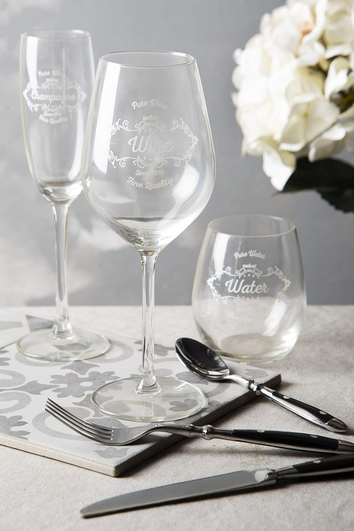 Excelsa Fine Quality Set 6 Flute, Glas, transparent Flöte, Flöte
