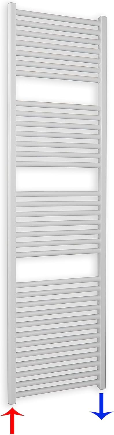 Heizkörper Badheizkörper Handtuchwärmer mit Seitenanschluss unten weiss (1732 x 400 mm) (647 Watt na