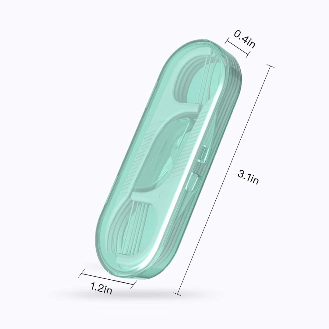 AOCEAN Zahnseide-Etui für Reisen, professionelle Zahnstocher, Zahnseide, 40 Plektren, Einfädler, Zah