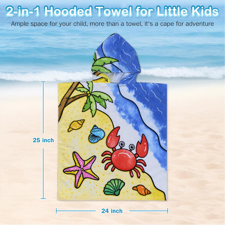 Kato Tirrinia 100% Baumwolle Badeponcho Strandtuch 90-120cm Kinder, Absorbierender Bademantel Badeha