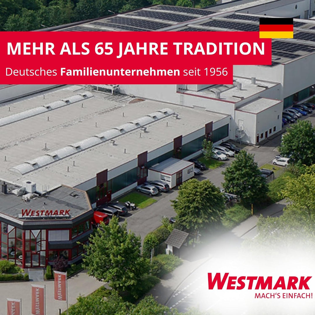 Westmark Gemüseschneider mit verstellbarer Schnittstärke, V-förmige Edelstahlklinge, mit Restehalter