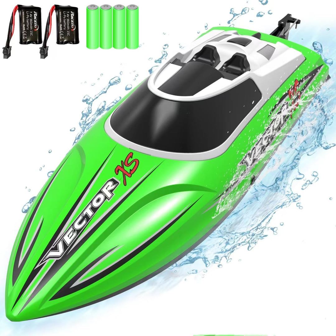 Ferngesteuertes Boot Vector XS, RC Boot RC Boat 20 KM/H, 2,4-GHz Rennboote, 2 wiederaufladbare Batte