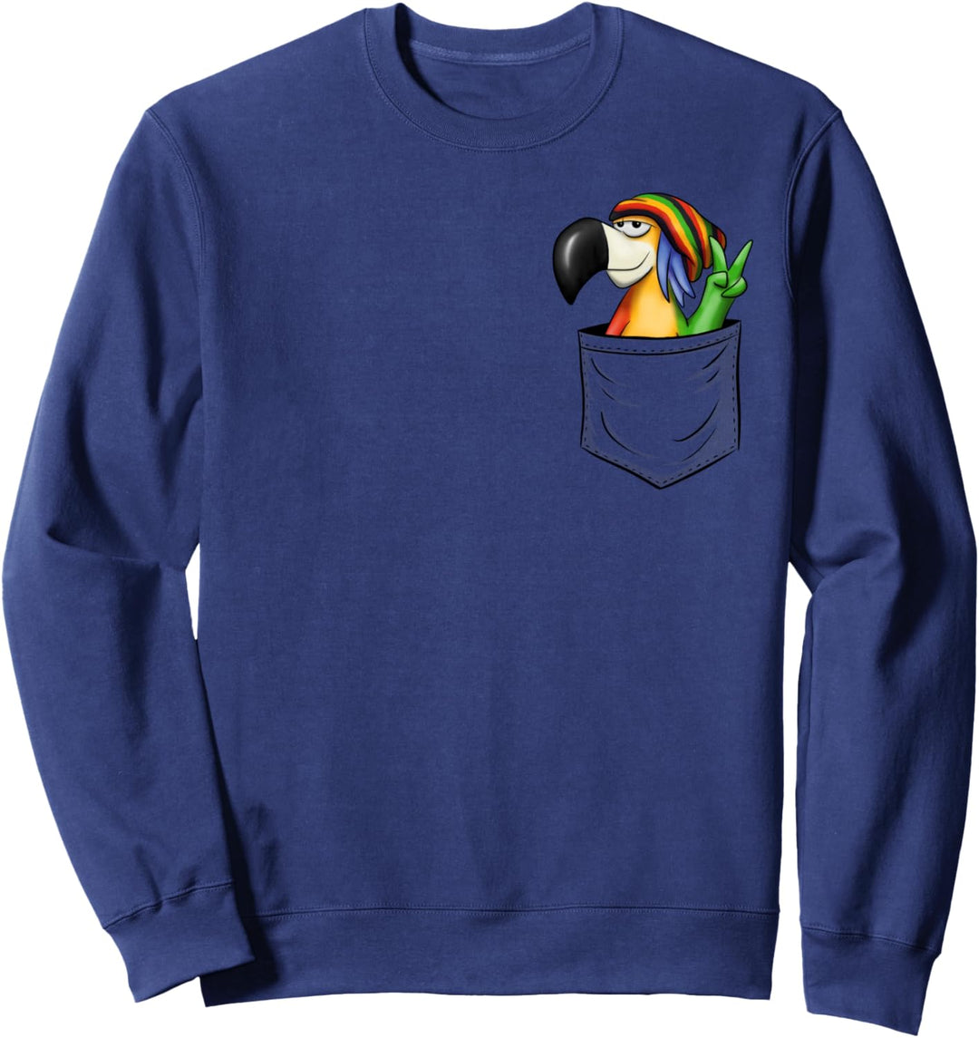 Lässiger gechillter Reggae Rasta Papagei In Deiner Tasche Sweatshirt