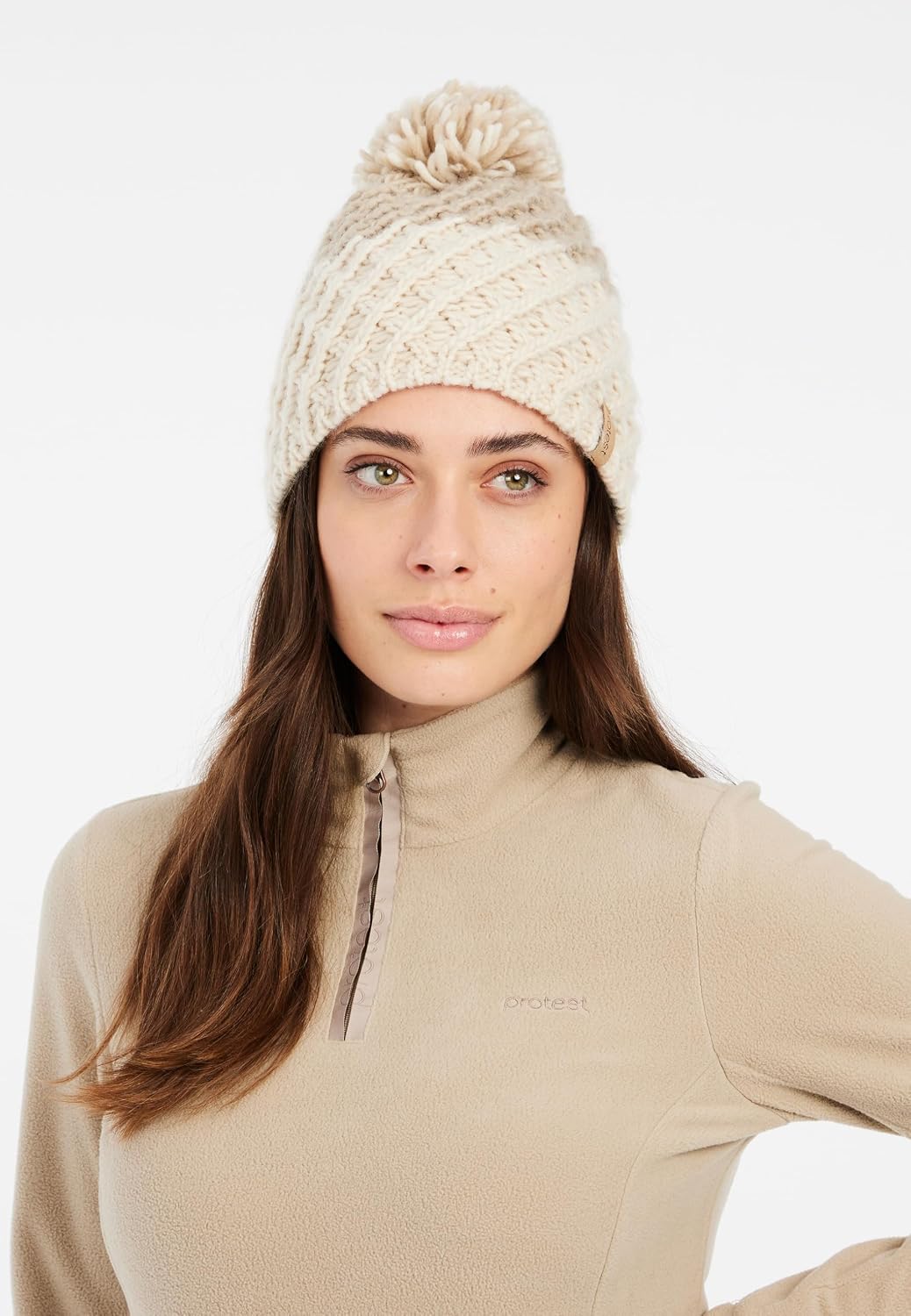 Protest Damen 1/4-reissverschluss MUTEZ XL BambooBeige, XL BambooBeige