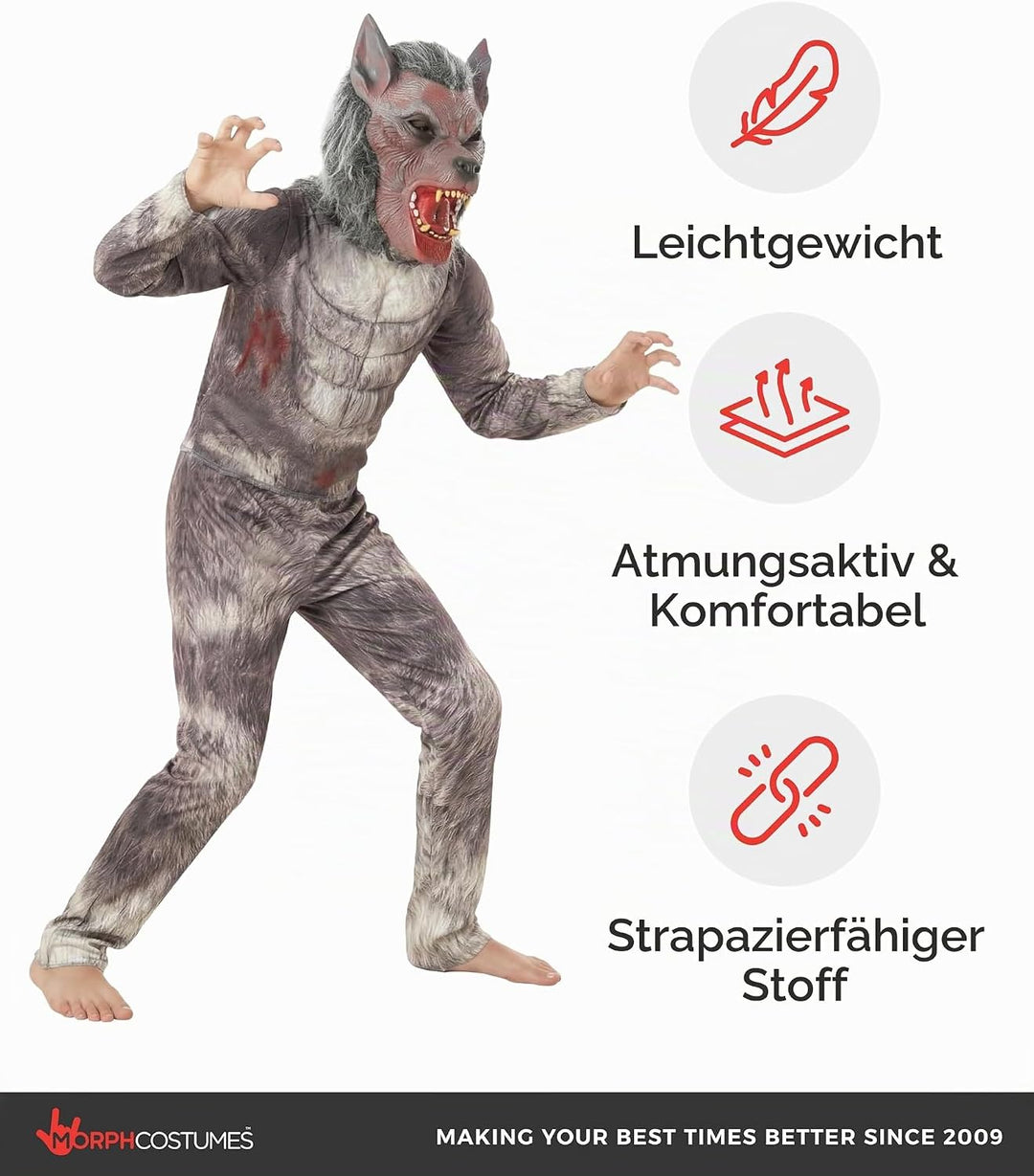 Morph Halloween Kostüm Kinder, Werwolf Kostüm Kinder, Kostüm Werwolf Kinder, Werwolf Kinder Kostüm,