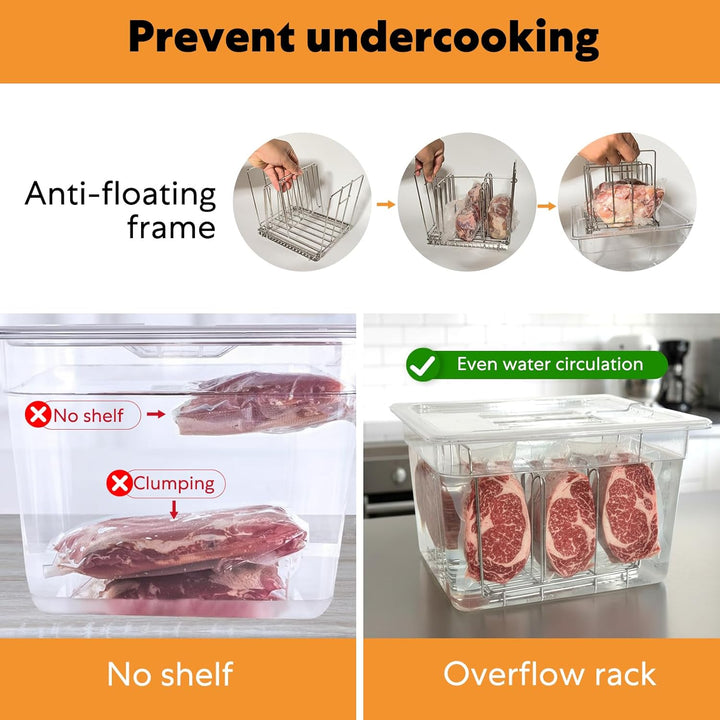 Sous Vide Behälter 11L Mit Deckel und Edelstahl Halterung für Sous Vide Stick Garer Mehrere Marken M