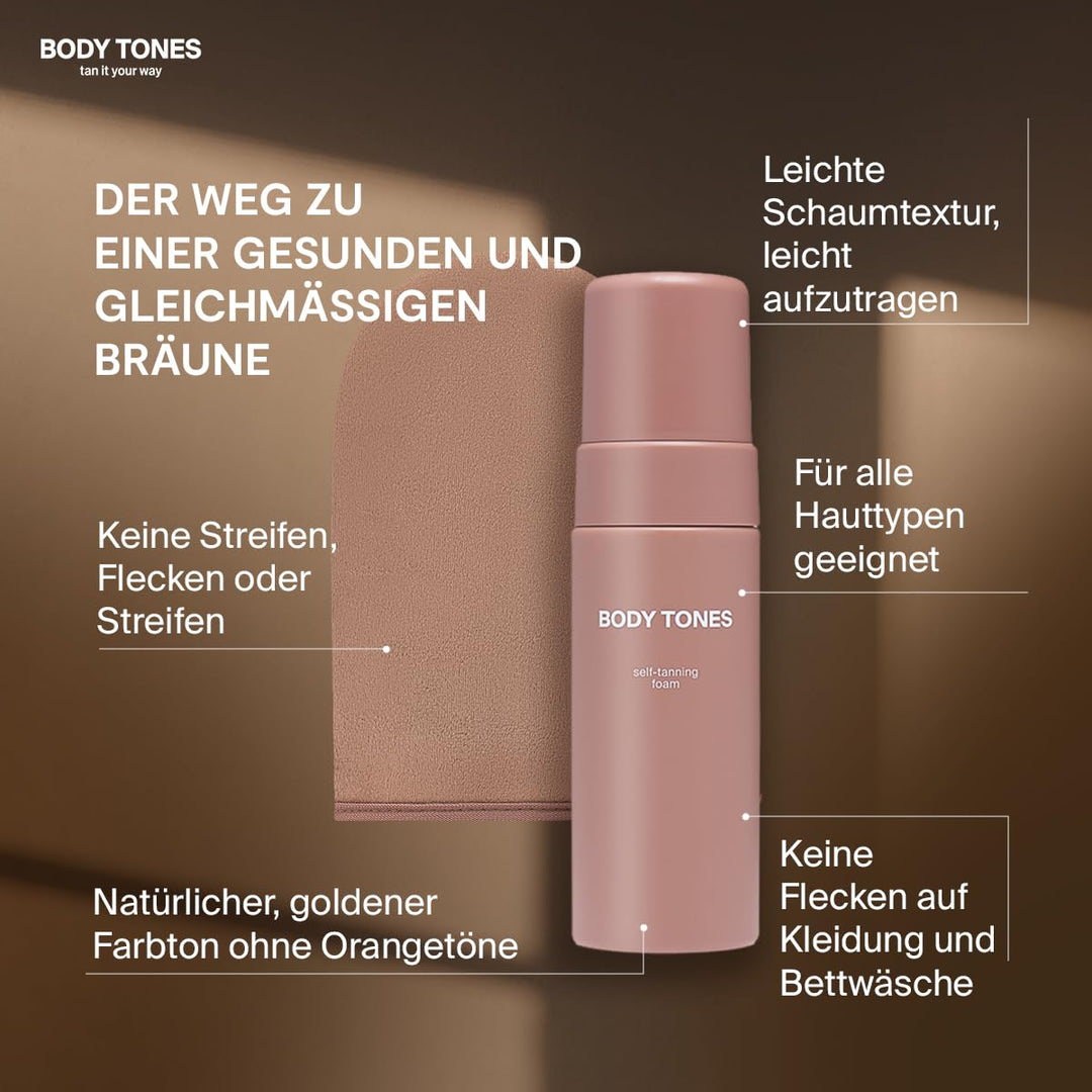 Body Tones Selbstbräunungsmousse, Selbstbräuner Feuchtigkeit und Anti-Aging, Selbstbräuner mousse na
