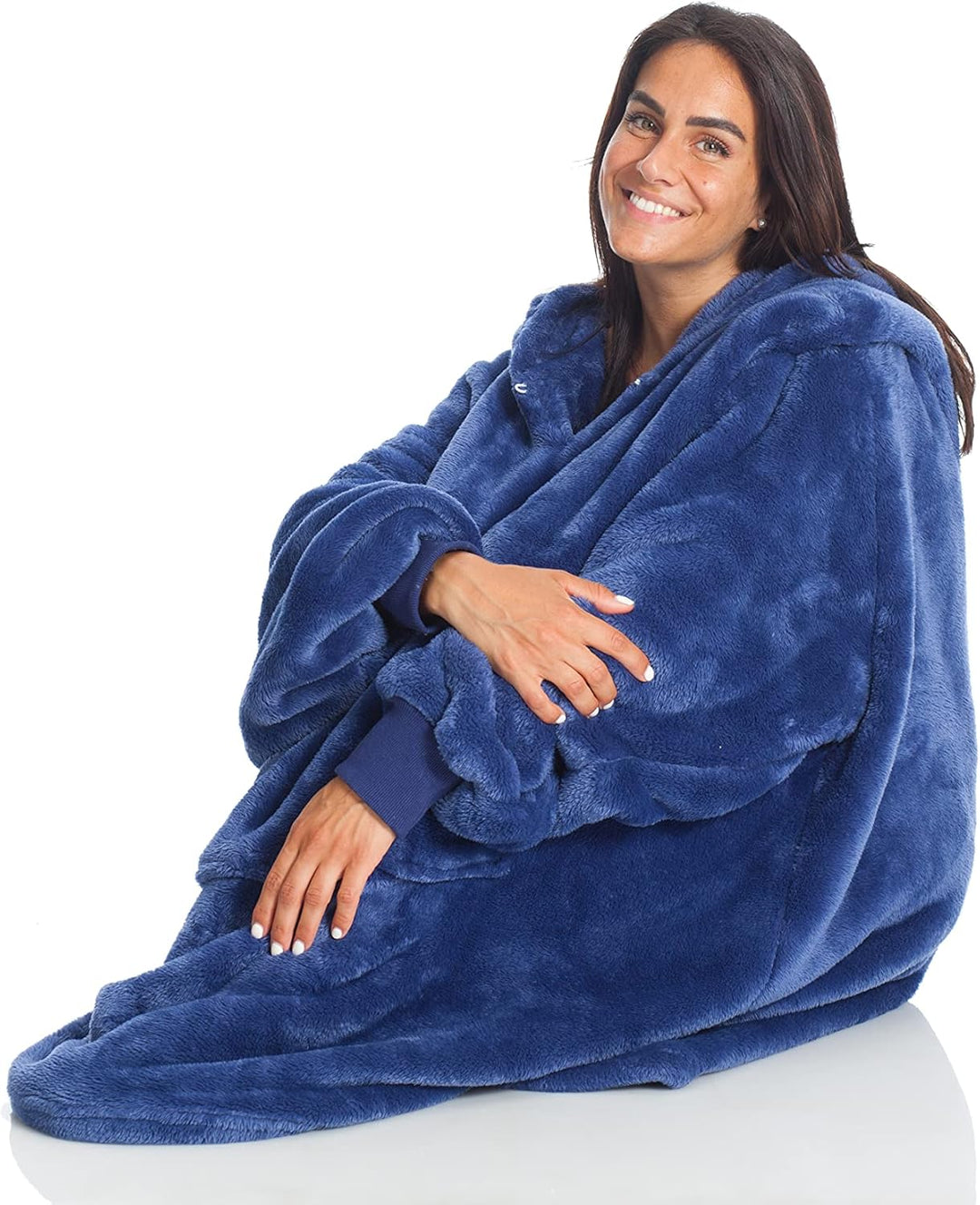 Hoodie Decke mit Ärmeln Deckenpullover Fluffy | Tragbare Decke zum Anziehen, Geschenke für Frauen Da