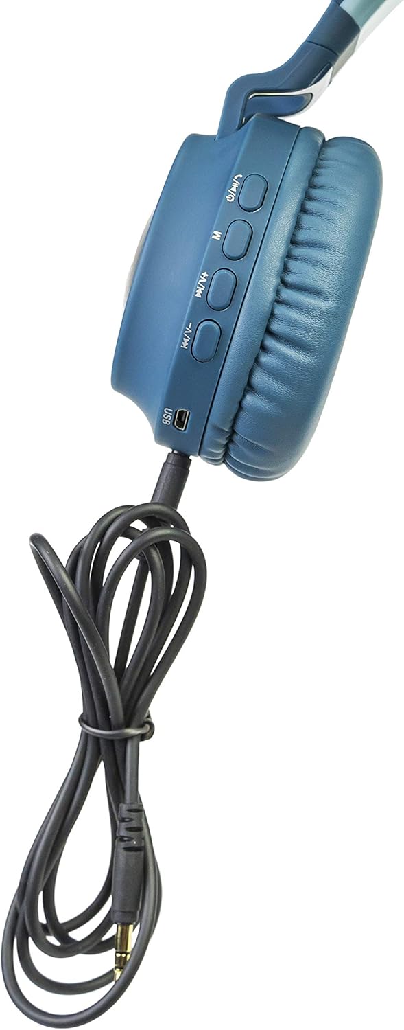 PowerLocus Kinderkopfhörer Bluetooth, Kinder Kopfhörer Over-Ear mit 85db Lautstärkebegrenzung LED-li