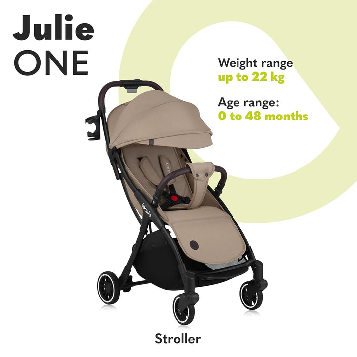 LIONELO Julie One Buggy Kinderwagen bis 22 kg, verstellbare Rückenlehne und Fussstütze, Moskitonetz,