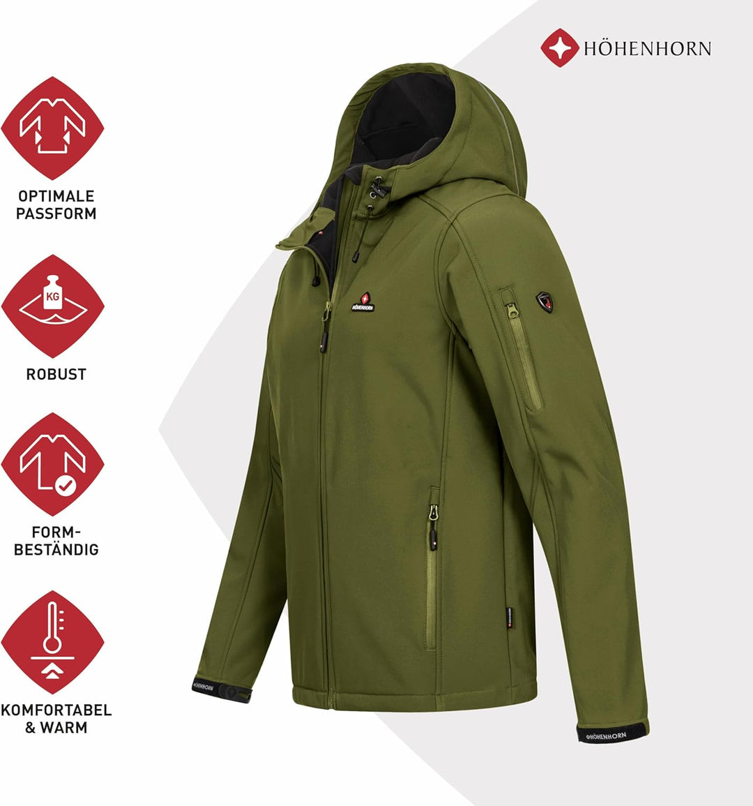 Höhenhorn Altus Herren Softshell Jacke Outdoor Funktionsjacke Freizeitjacke Wasserdicht Atmungsaktiv
