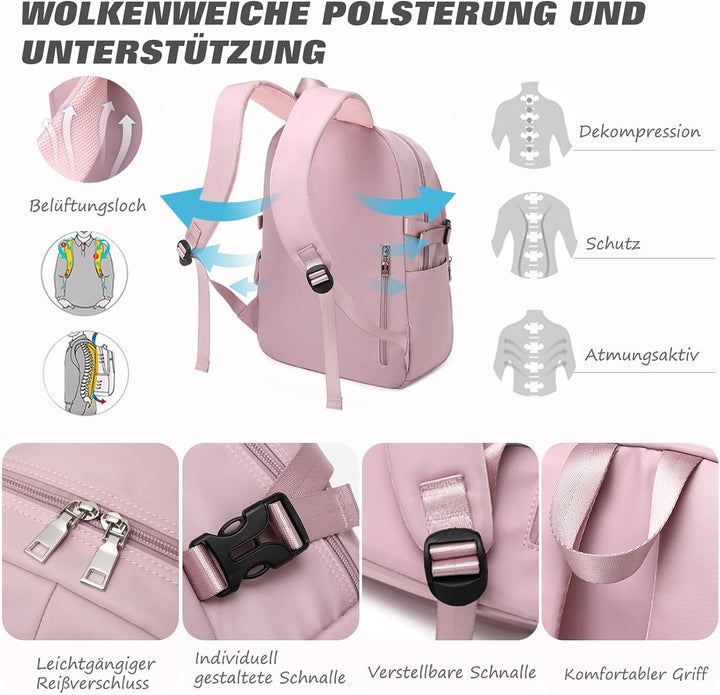 FANDARE Beiläufig Rucksack Schulrucksack Schulranzen Daypacks mit 15.6 Zoll Laptopfach Schultaschen