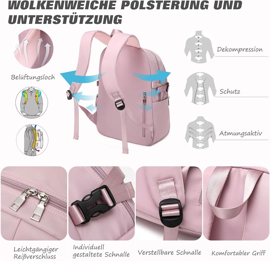 FANDARE Beiläufig Rucksack Schulrucksack Schulranzen Daypacks mit 15.6 Zoll Laptopfach Schultaschen