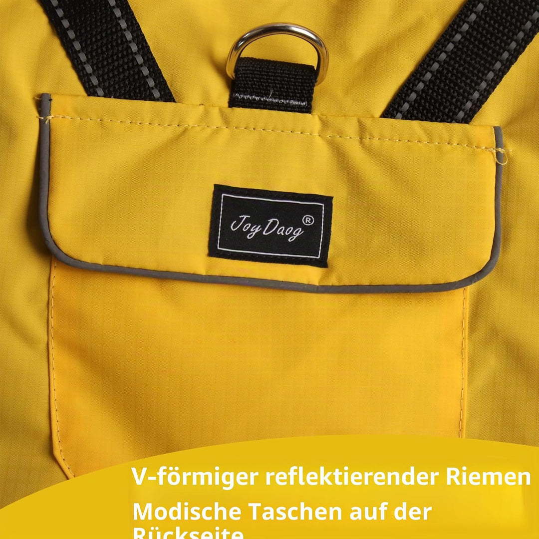 Premium-Regenmantel mit Kapuze für Mittelgrosse Hunde, Outdoor-Sport, Wasserdichte Regenjacke, Welpe