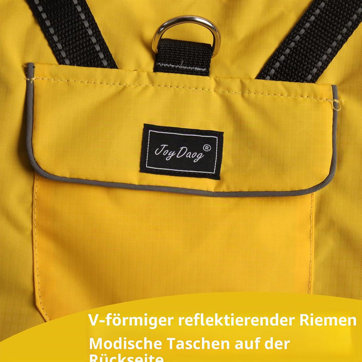 Premium-Regenmantel mit Kapuze für Mittelgrosse Hunde, Outdoor-Sport, Wasserdichte Regenjacke, Welpe