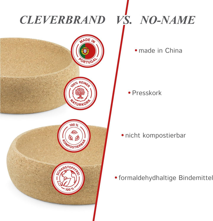 Cleverbrand Obstschale aus Kork, Fruchtschale, Fruchtfliegen Abwehr durch Kork, Aufbewahrungsschale,