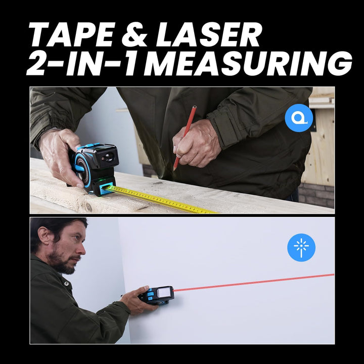 ACEGMET von MiLESEEY Digitales Massband, Laser Entfernungsmesser mit Automatischem Verschlussband, S