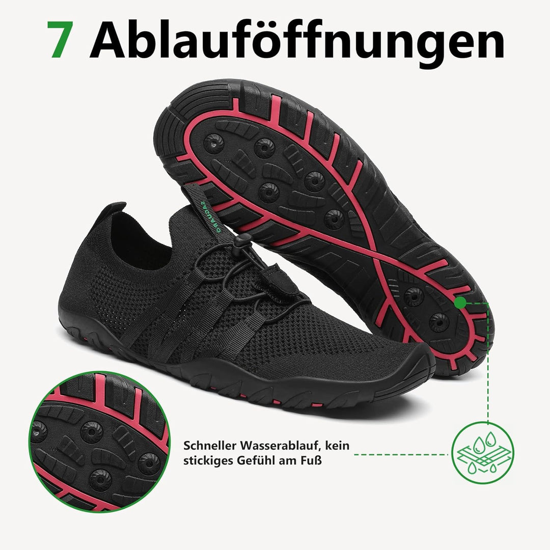 SAGUARO Herren Badeschuhe Damen rutschfeste Sohle Schnell Trocknend Schwimmschuhe 36 EU Dunkelschwar