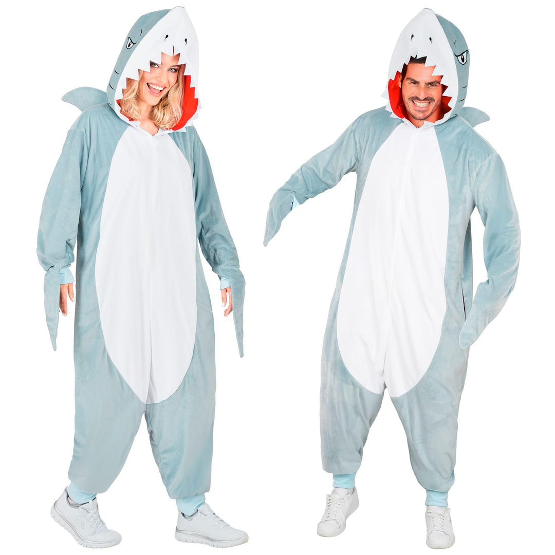 W WIDMANN MILANO Party Fashion - Tier Overall für Erwachsene, weicher Plüsch Jumpsuit mit Kapuze, Ti