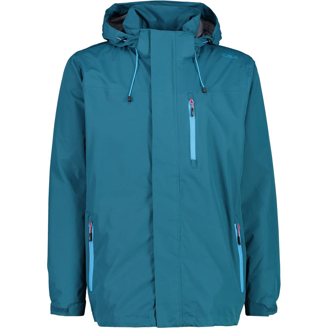 CMP Herren Herrenjacke, Kapuze mit Reissverschluss und Belüftung Regenjacke 56 Tiefer See, 56 Tiefer