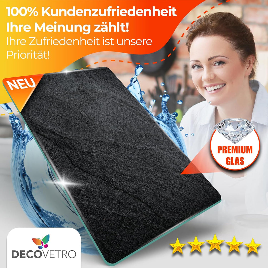 Decovetro® Schneidebrett Glas | 40 x 30 cm | Glass Cutting Board | Hygienisches und robustes Glassch