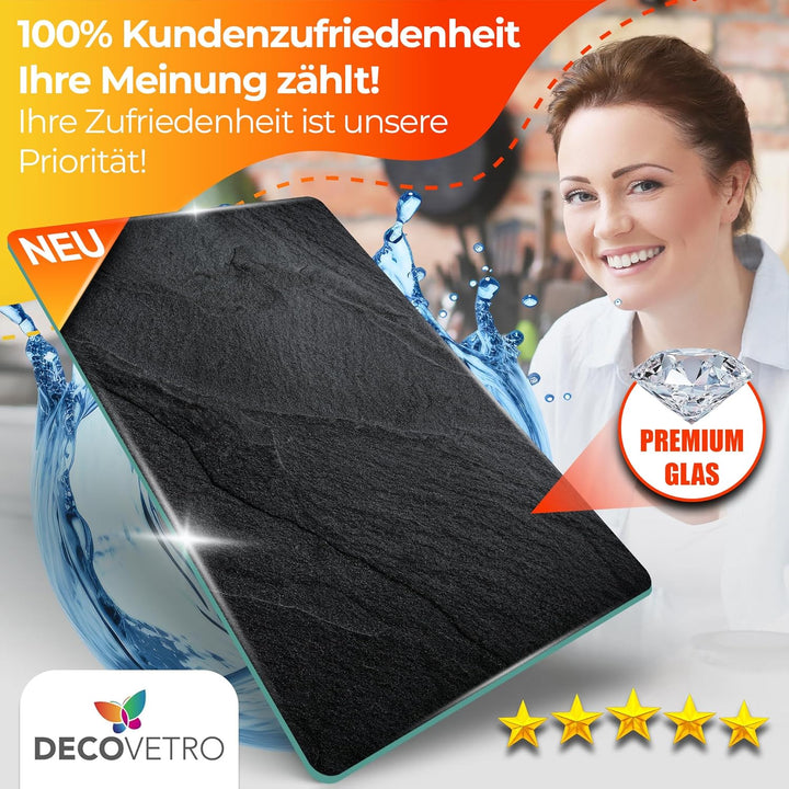 Decovetro® Schneidebrett Glas | 40 x 30 cm | Glass Cutting Board | Hygienisches und robustes Glassch