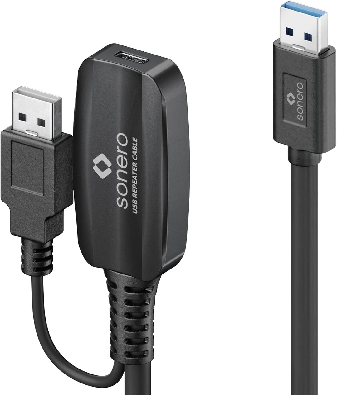 Sonero USB 3.2 Gen1x1 Aktive Verlängerung - A/C - schwarz - 10,00m 10,0 m USB-A auf USB-C, 10,0 m US
