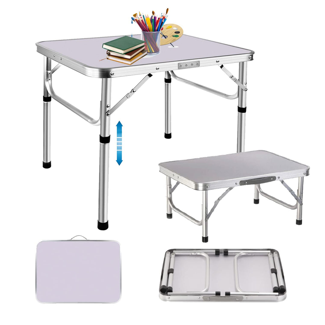 7Sevenjokers 60 cm Klapptisch zum Essen, mit verstellbaren Höhen, Kinder-Tablett, Tisch, Aluminium,