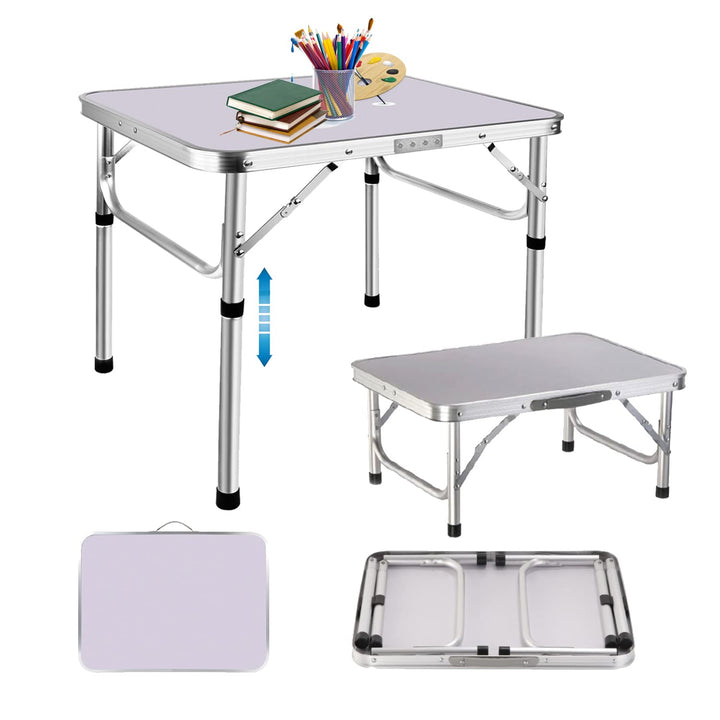 7Sevenjokers 60 cm Klapptisch zum Essen, mit verstellbaren Höhen, Kinder-Tablett, Tisch, Aluminium,