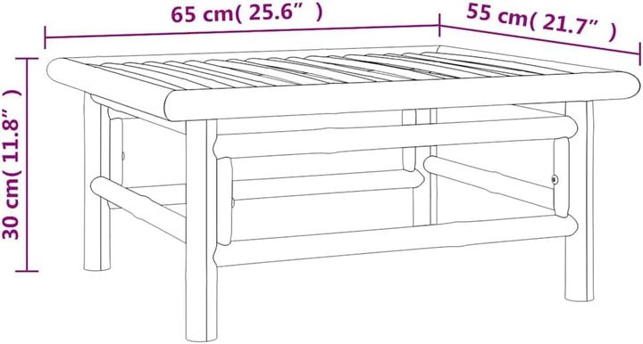 vidaXL 2-TLG. Garten-Lounge-Set mit Grünen Kissen Bambus Eckteil + Tisch Grün, Eckteil + Tisch Grün