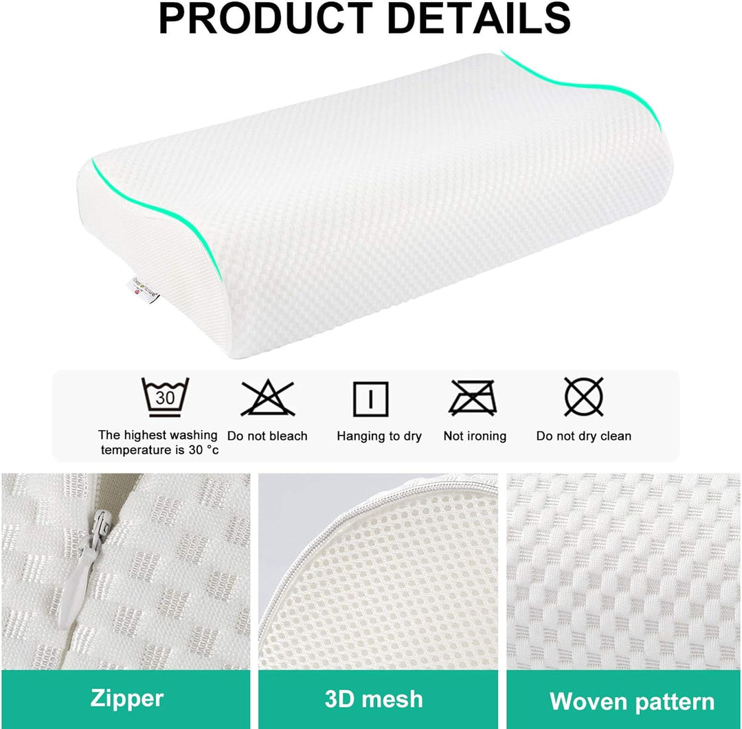 Fityou Memory Foam Kopfkissen, Nackenstützkissen Sandwich Kissen Ergonomisches Schlafkissen Abnehmba