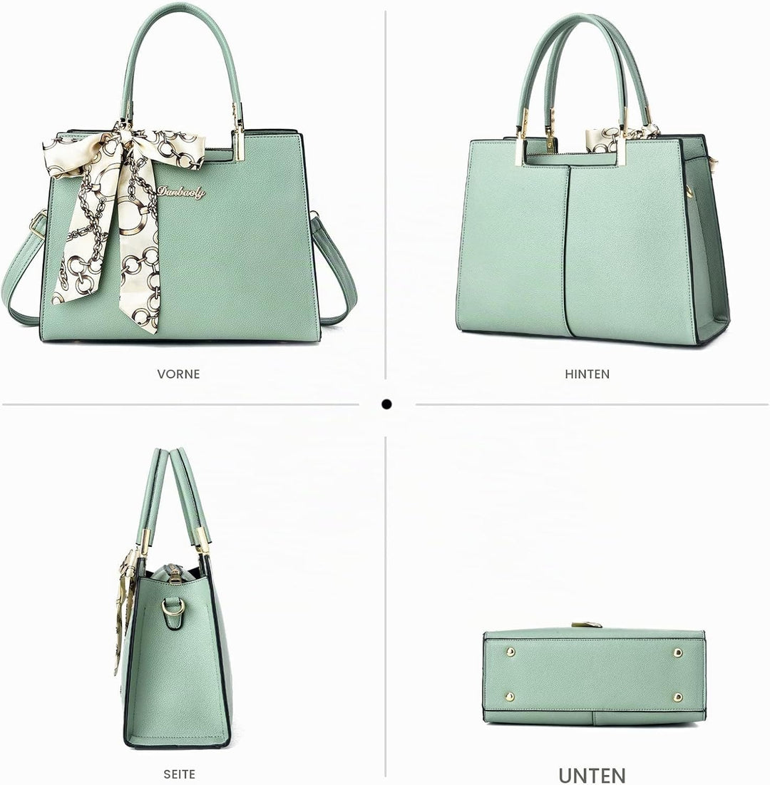 NICOLE &amp; DORIS Elegante Handtaschen Damen Shopper Schultertasche Tote Handtasche PU Leder Mittelgros