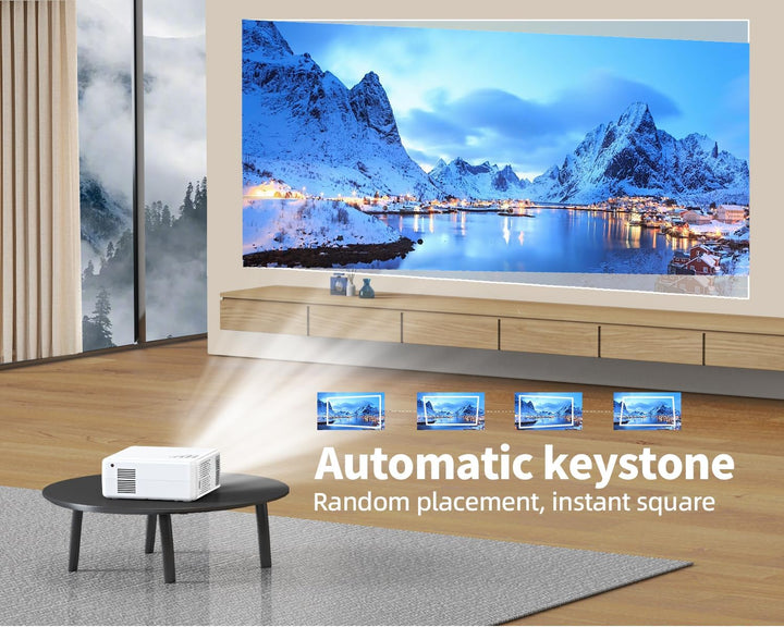 Smart 4K Beamer【 Integrierte Apps & Autofocus und Keystone】 Heimprojektor,Full HD 1080P Beamer mit 5