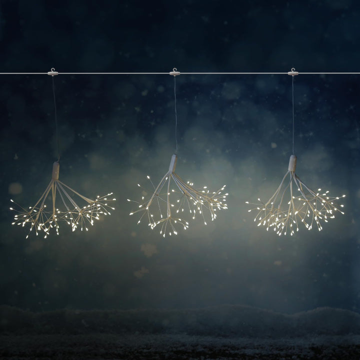 LED Feuerwerk Leuchte hängender Polarstern Pusteblume Firework 100 LED 25cm 8 Modi Fernbedienung für