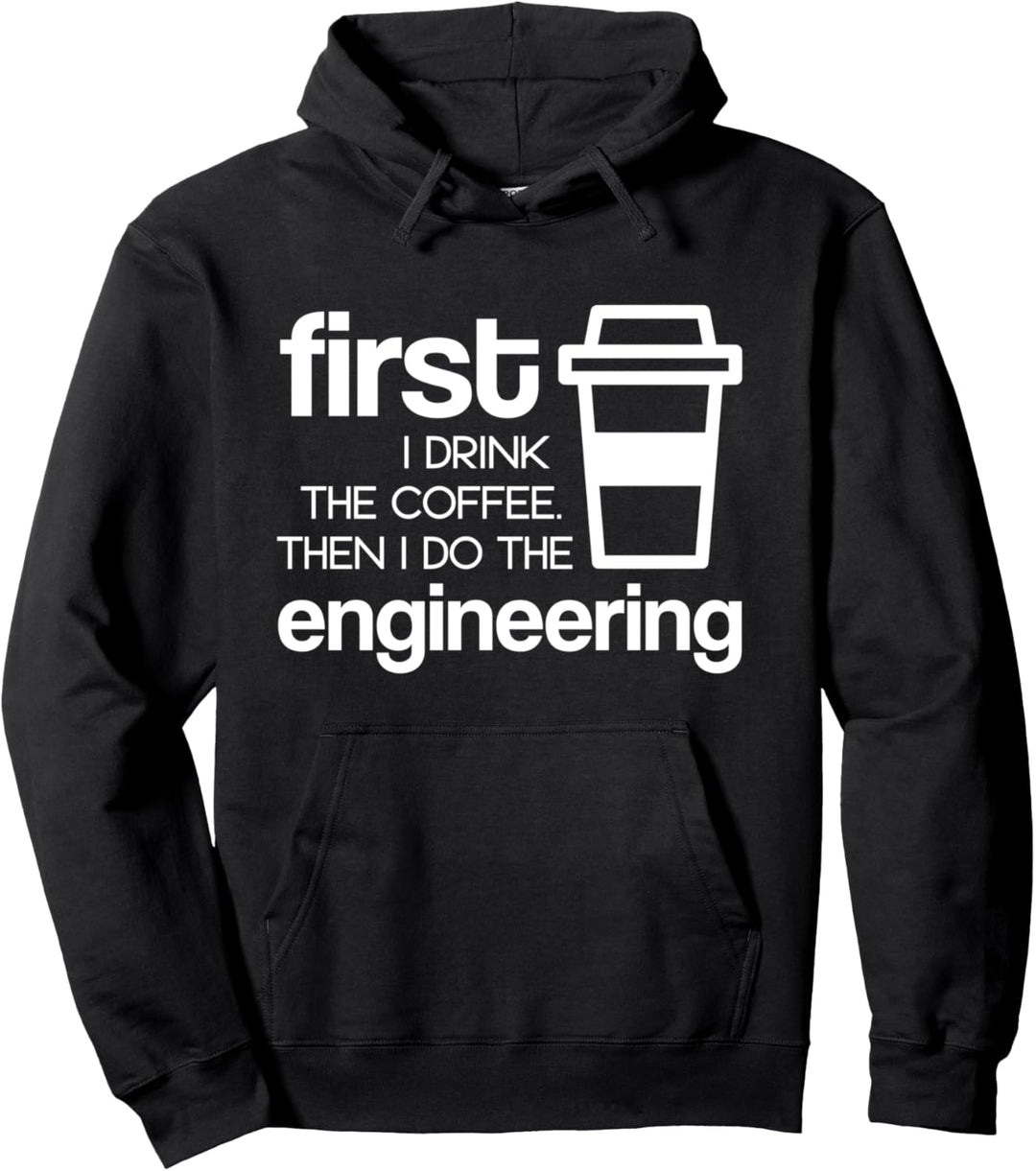 Erst Kaffee trinken, dann Technik machen Pullover Hoodie