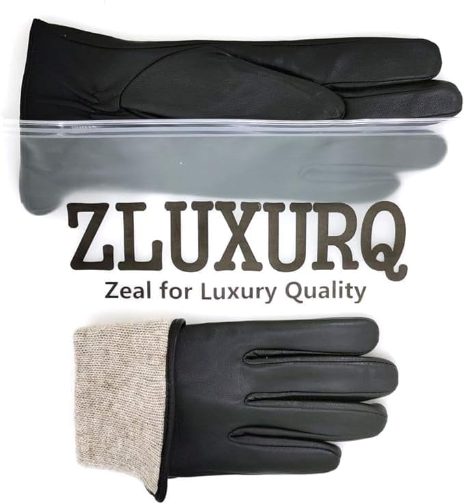 Damen Leder Handschuhe echtes Lammleder und mit Kaschmir Wolle gefütterte warme Winter Handschuhe X-