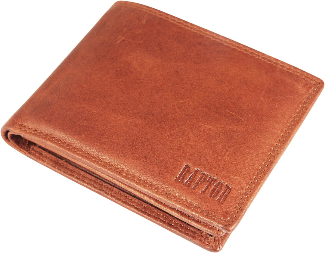 Raptor Herren Geldbörse - Echtleder braun. Format 12 x 10 cm | RA40007-003