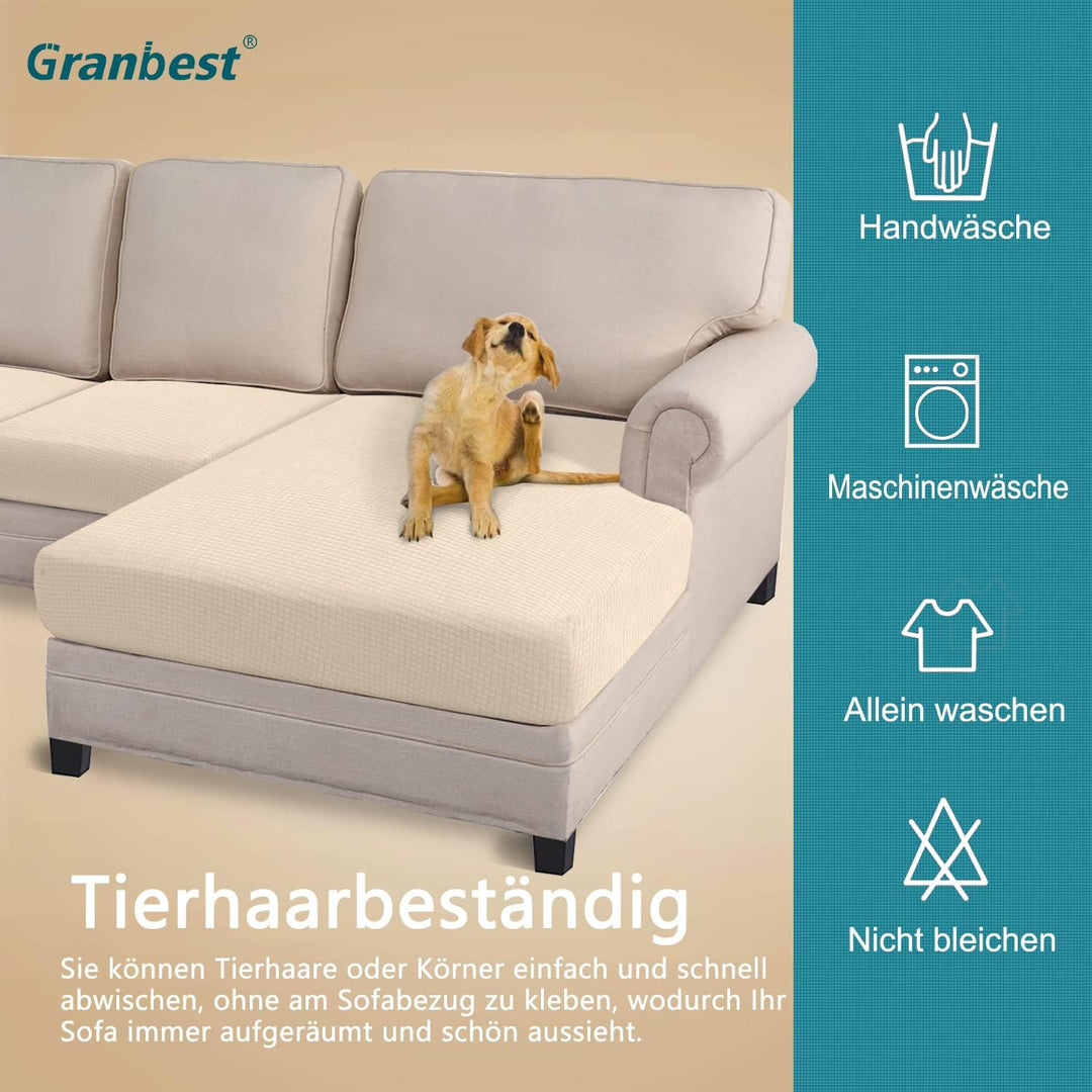 Granbest Premium Wasserabweisend 4 Stück Sektionssofa Sitzkissen Abdeckung Chaise Lounge Sofa Protec
