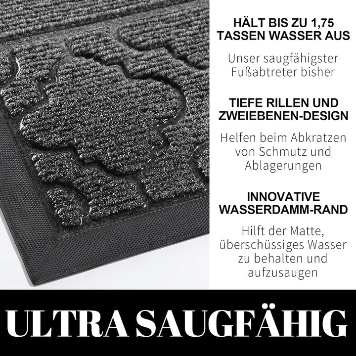 Yimobra Fussmatten – rutschfeste, waschbare, Strapazierfähige Türmatte für Haustüren, Flur, Büro – D