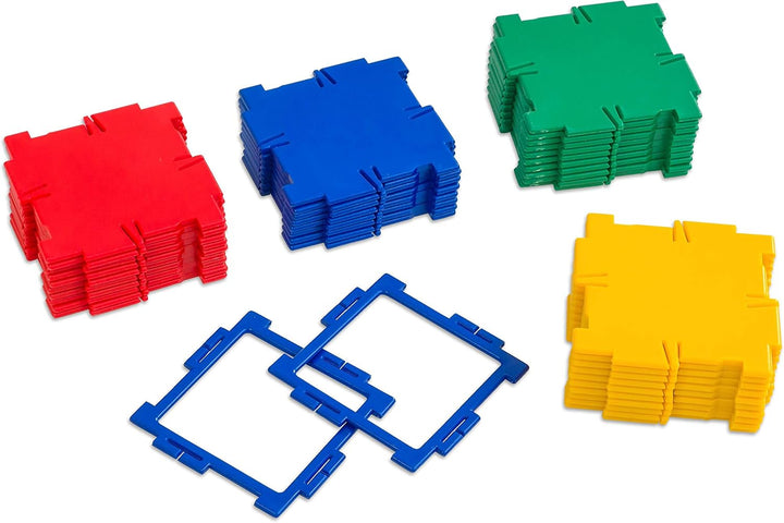 Polydron - Quadrate, 40 Stück - Geometrie Würfel Quader Bauteile Bausatz Bauset Nocolor, Nocolor