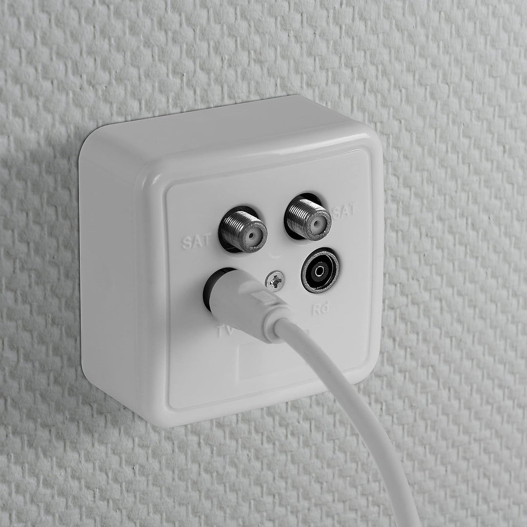Poppstar 5x SAT Dose (4-Loch Antennendose), Enddose für SAT, TV und Kabel Anschluss (digital/analog)