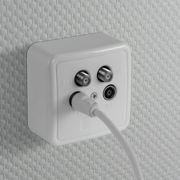 Poppstar 5x SAT Dose (4-Loch Antennendose), Enddose für SAT, TV und Kabel Anschluss (digital/analog)